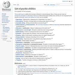 List of psychic abilities - Wikipedia