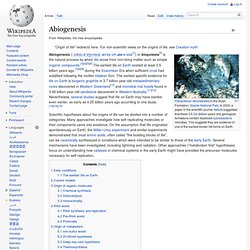 What is Abiogenesis - Wikipedia