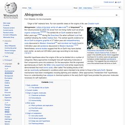 Abiogenesis