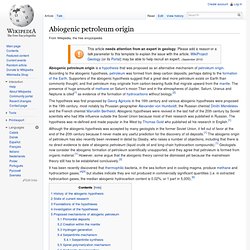 Abiogenic petroleum origin
