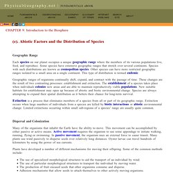 9(e) Abiotic Factors and the Distribution of Species