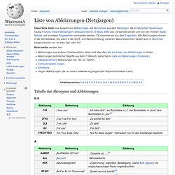 Liste von Abkürzungen (Netzjargon)