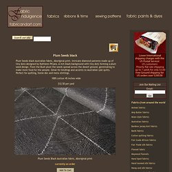 Plum seeds black-Aborginal fabric, australian fabric