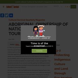 Aboriginal Ownership of National Parks and Tourism