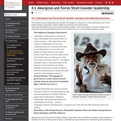 4.1 Aboriginal and Torres Strait Islander leadership