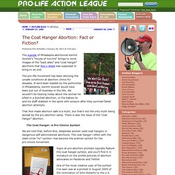 The Coat Hanger Abortion: Fact or Fiction?