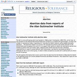 Abortion data from the Alan Guttmacher Institute