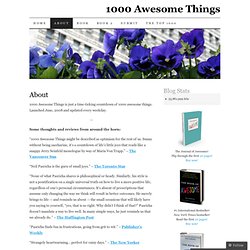 1000 Awesome Things (a Blog)