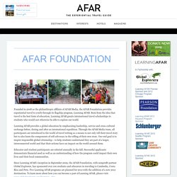 About AFAR Media » AFAR Foundation