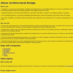 About Architectural Design - Architectural Design