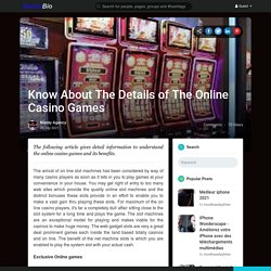 Let's learn about Details of Online Casino Games