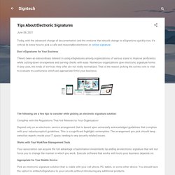 Tips About Electronic Signatures