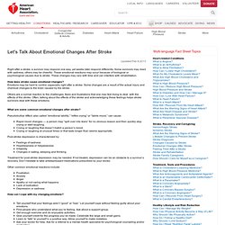 Let's Talk About Emotional Changes After Stroke