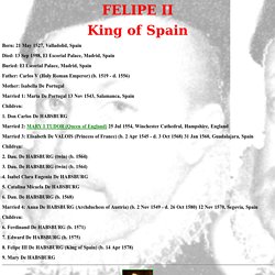 About Felipe II De HABSBURG (King of Spain)