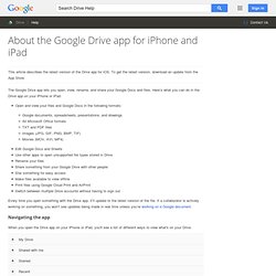 About the Google Drive app for iPhone and iPad - Google Drive Help