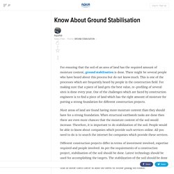 Know About Ground Stabilisation