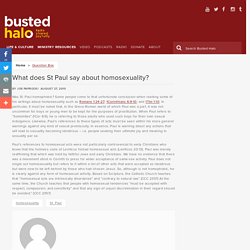 What does St Paul say about homosexuality?