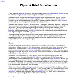 All about pipes, by The Linux Information Project