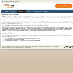 US ISBN Agency - ISBN Assignments, SAN, Bookland EAN Bar Code Symbols, Technical Information and Advice