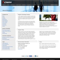 Technology Company - Company Info - About Kingston