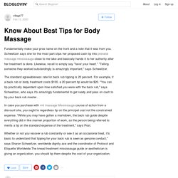Know About Best Tips for Body Massage