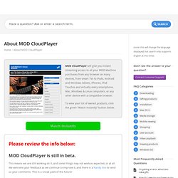 About MOD CloudPlayer -