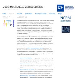 About us « MODE multimodal methodologies