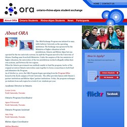 Ontario-Rhône-Alpes Student Exchange