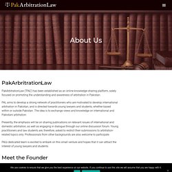 About Us - Pakistan Arbitration Law