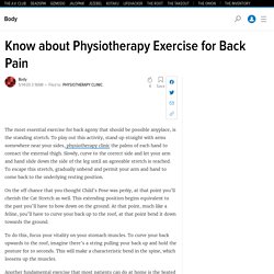 Know about Physiotherapy Exercise for Back Pain