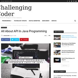 All About API In Java Programming - Challenging Coder