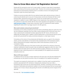 How to Know More about Vat Registration Service?