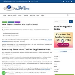 What do you Know about Blue Sapphire Stone? -Bluesapphire.org.in