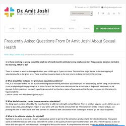 FAQ About Sexual Health by Dr Amit Joshi