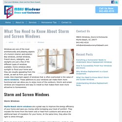 What You Need to Know About Storm and Screen Windows