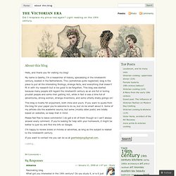 About this blog « the Victorian era