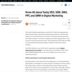 Know All about Today SEO, SEM, SMO, PPC and SMM in Digital Marketing