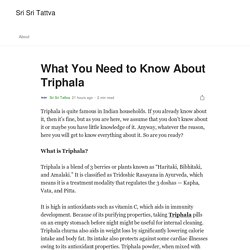 What You Need to Know About Triphala - Sri Sri Tattva USA