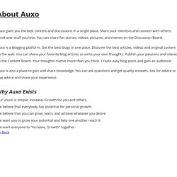 Know how to use AUXO & read our privacy policy