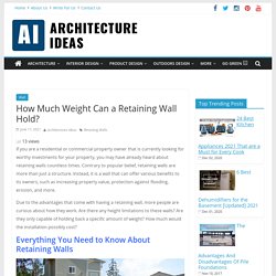 Get to Know About the Weight That Retaining Walls Can Hold