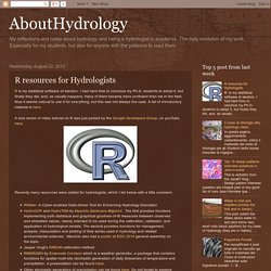 AboutHydrology: R resources for Hydrologists