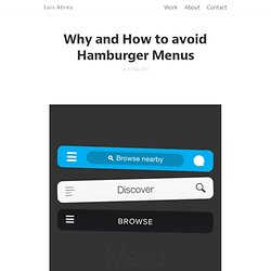 Luis Abreu: Why and How to avoid Hamburger Menus