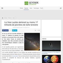 La Voie Lactée abriterait au moins 17 milliards de planètes de taille terrestre