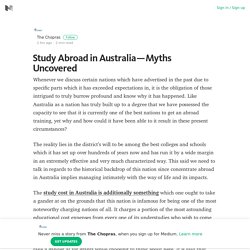 Study Abroad in Australia — Myths Uncovered – The Chopras – Medium