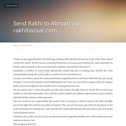 Send Rakhi to Abroad via rakhibazaar.com - Rakhibazaar.com - Online Rakhi Store