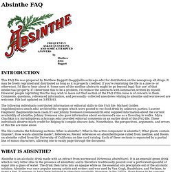 Absinthe FAQ