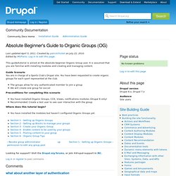 Absolute Beginner's Guide to Organic Groups (OG)