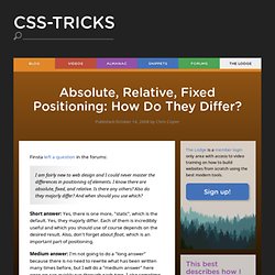 Absolute, Relative, Fixed Positioning: How Do They Differ?