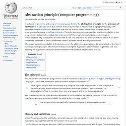 Abstraction principle (computer programming)