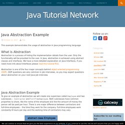 Java Abstraction Example